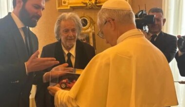 Actor Al Pacino meets with Pope Leo XIV at the Vatican
