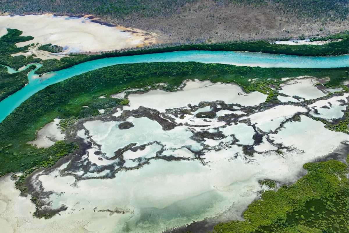 An aerial photo of the Tiwi Islands.