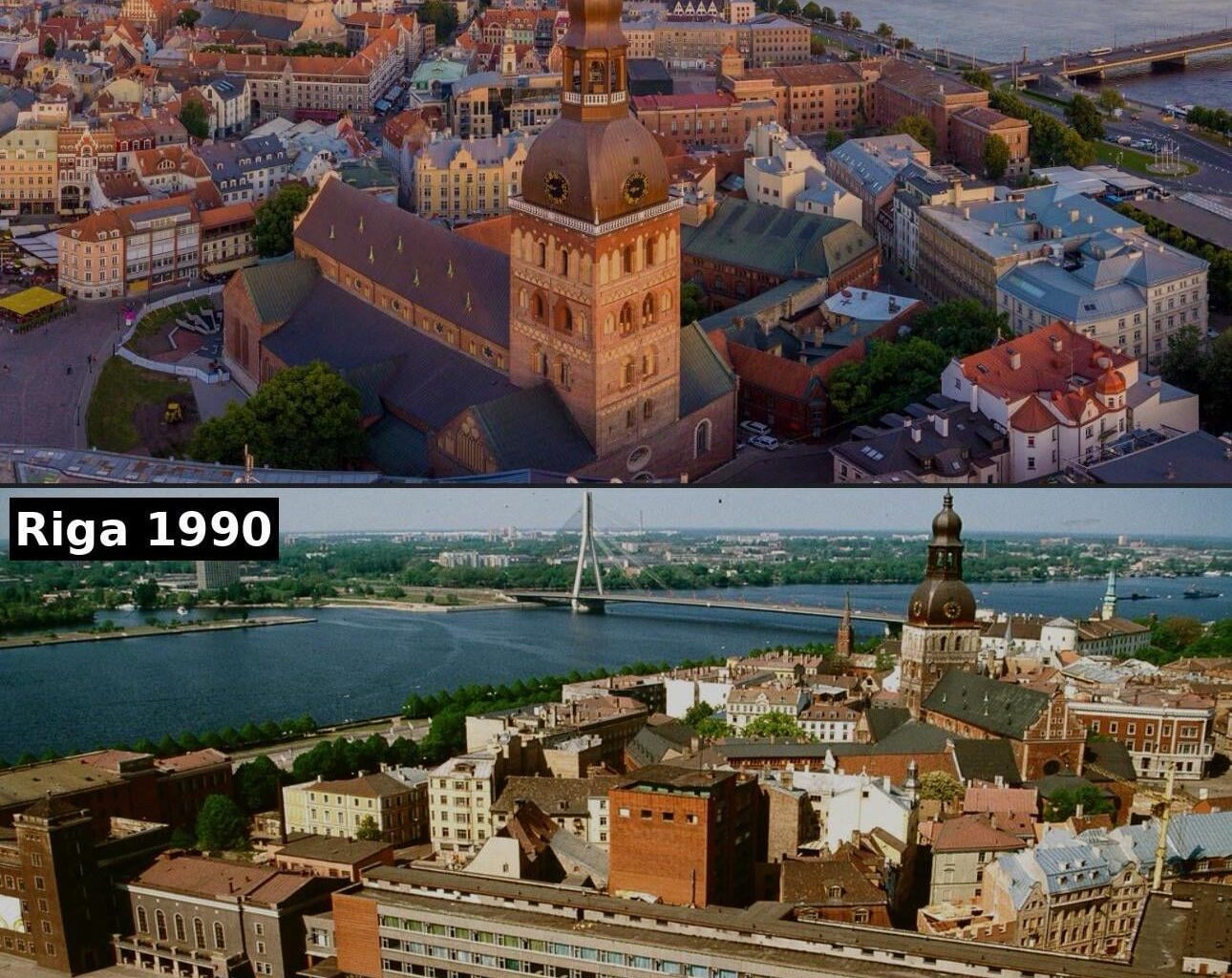 1990 vs 2025 Rīga