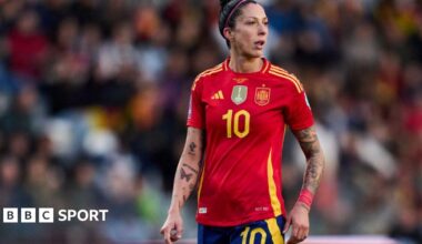 Spain striker Jenni Hermoso looking on
