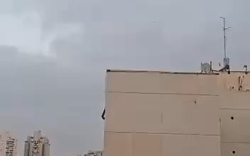 moment of Iranian missile impact in Beersheba, Israel