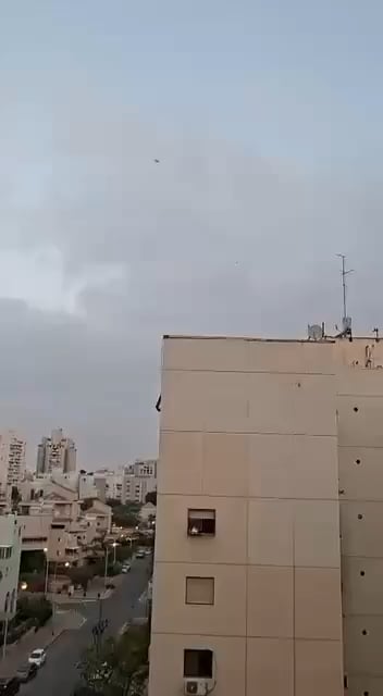 moment of Iranian missile impact in Beersheba, Israel