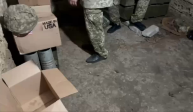 Fake propaganda video made by the russians, where they pretended to show spoiled canned food sent by the US for Ukrainian soldiers. This is most likely in an attempt to spoil the improving US-Ukraine relationship
