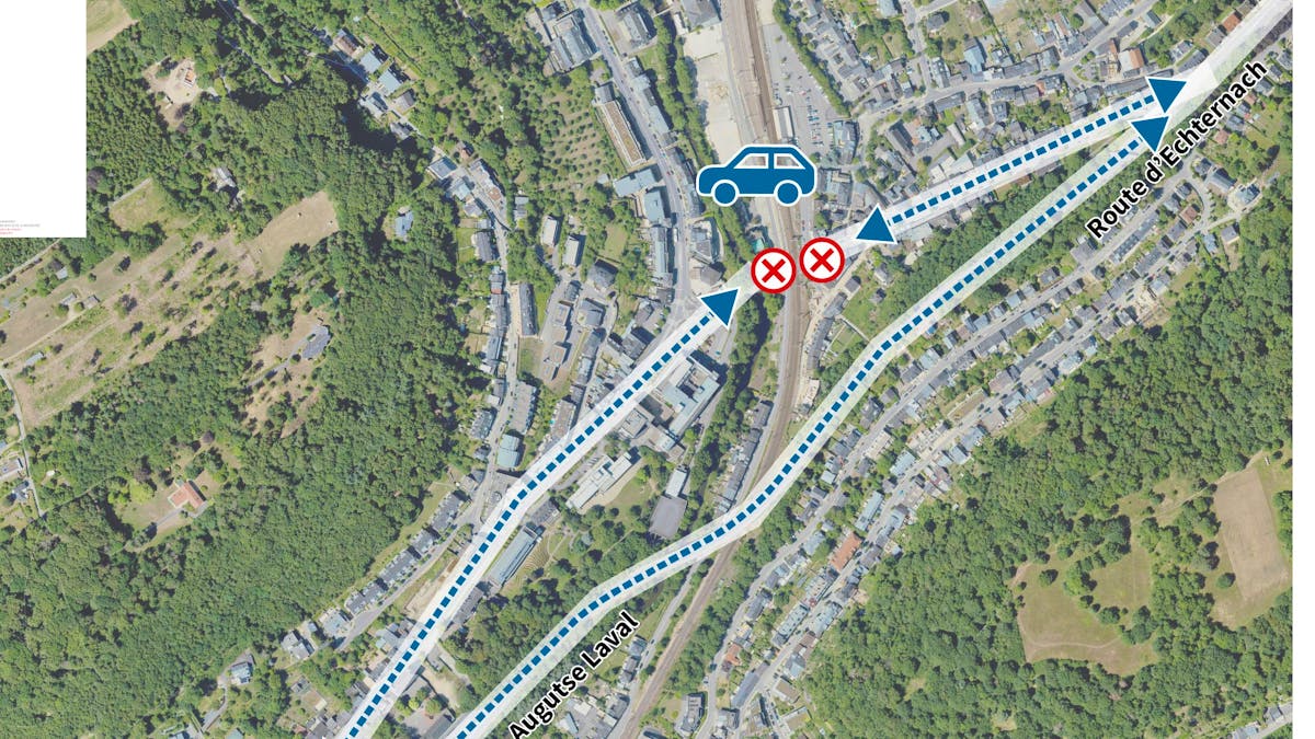 Gare de Dommeldange : passage à niveau supprimé