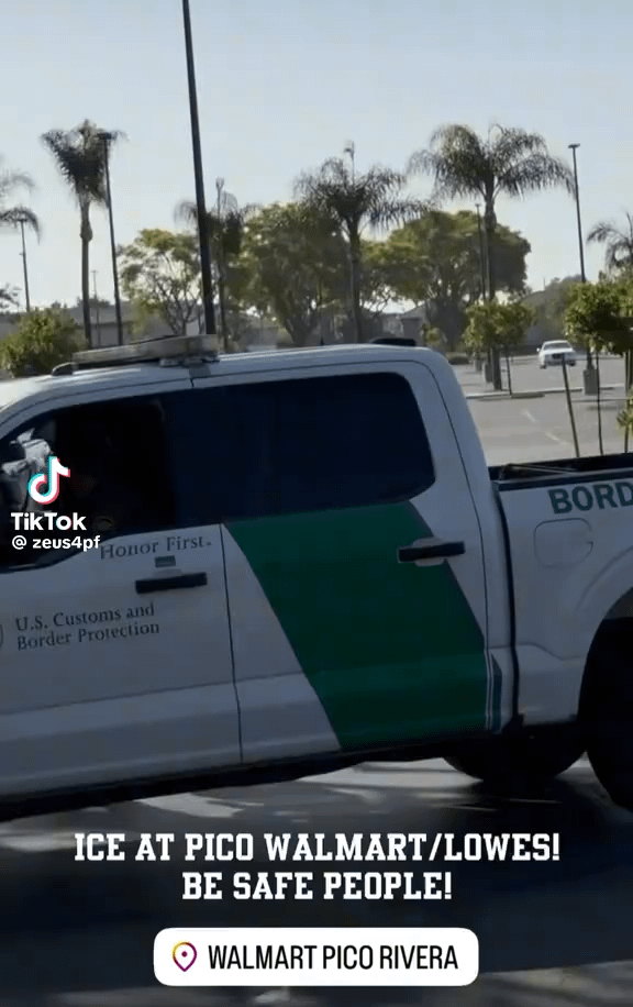 Damn, that’s ICE. Pointing rifles at people now?