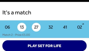 I almost won set for life the other week, better luck next time?
