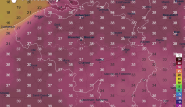 Temperature map for Wednesday: temperatures in many places will reach 38 °C