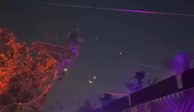 Surreal Scenes in Lebanon as Party Goers Capture Iranian Ballistic Missiles Flying Towards Israel
