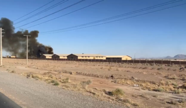 A massive explosion caught on camera at a warehouse in Isfahan, Iran