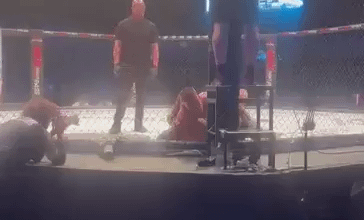 Irish MMA fighter Paddy McCorry shouts "FREE PALESTINE!" while landing devastating elbows on Israeli fighter Shuki Farage, securing victory inside the cage.