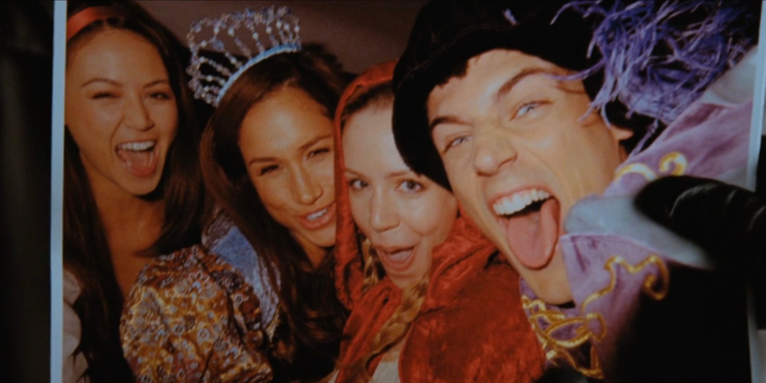 A group of friends at a fairy tale themed party before a tragedy on 'Castle.'