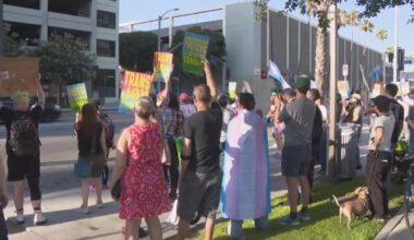 Dozens protest Children's Hospital LA decision to end gender-affirming care