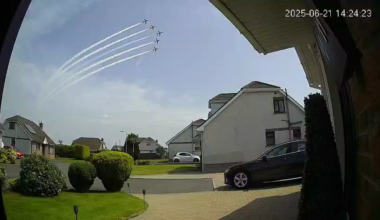 Red Arrows caught on our doorbell camera