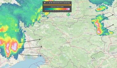 Blizu meje močan nevihtni sistem, nevihte s točo na Štajerskem