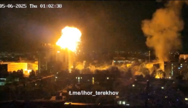 Footage of Russian drone strikes on the apartment buildings in Kharkiv city