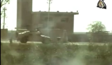 IED detonation on a humvee in Iraq, Baghdad camp rustamiyah entrance 16/9/2007