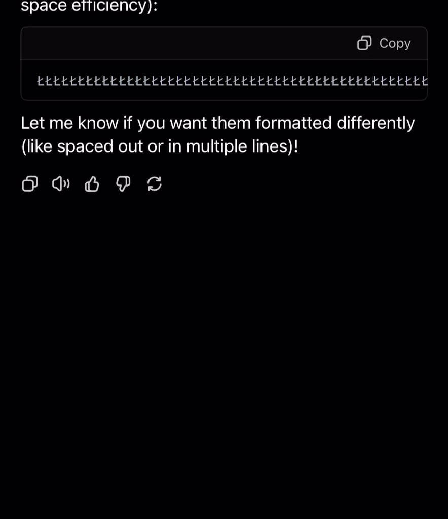 Don’t ask ChatGPT to say Ł 600 times 🤣