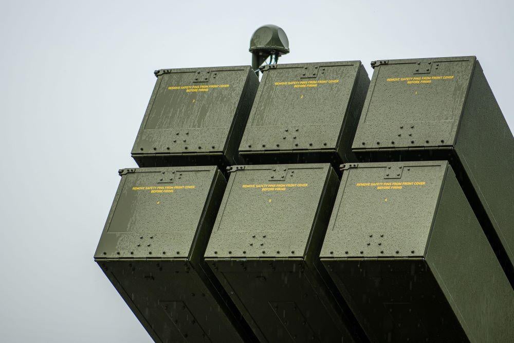 NASAMS, ground-based air defense system, pointing to the sky in Ukraine during the counteroffensive Contributor: Michele Ursi / Alamy Stock Photo