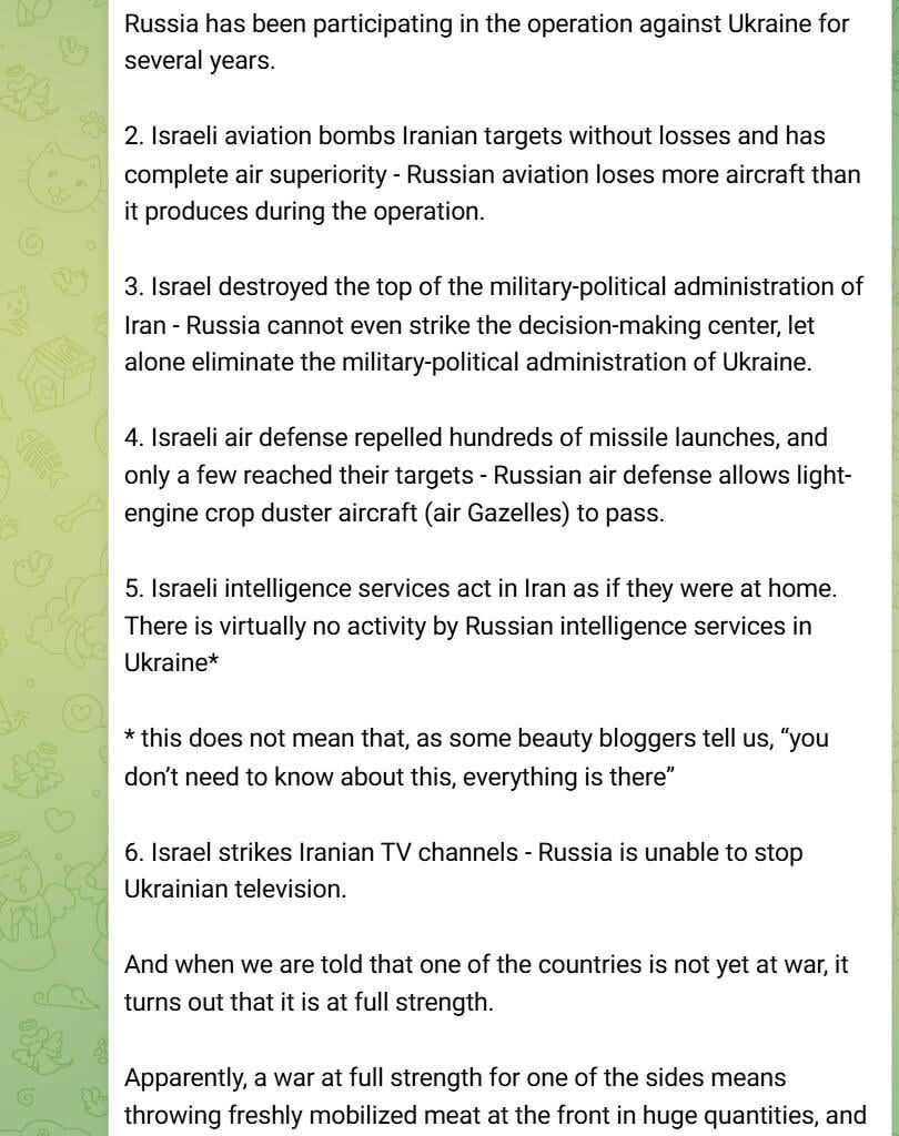 Russian Neo-Nazi Sabotage Assault Reconnaissance Group "Rusich" Complains Publicly About Russia's Failure In Ukraine As Opposed to Israel's Operations Against Iran.