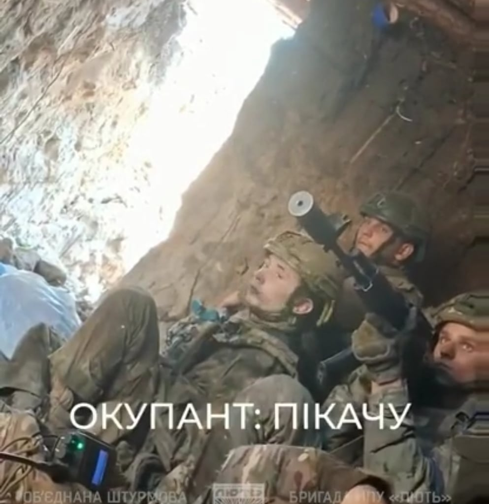 Ukrainian soldiers of the assault brigade "Liut" of the National Police took prisoners (and provided medical assistance to them) during fierce fighting near the village of Yablunivka (Kostiantynivka direction, Donetsk region). June 2025 [Published 27.06.2025]