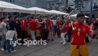 Spain fans chanting "Listen, spread the word, they say they are from France, but they are all from Angola" vs France