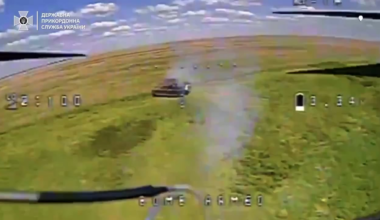 Drone footage provided by the Ukrainian Border Guard unit "Phoenix" shows attacks on several Russian vehicles and positions.