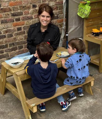 Princess Eugenie/Instagram Princess Eugenie, August Brooksbank and Ernest Brooksbank in a photo shared on March 23, 2025.