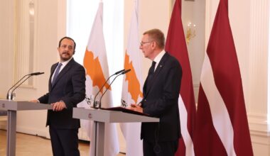 Presidents of Cyprus and Latvia discuss situation in Middle East and Ukraine, expressing their support for it
