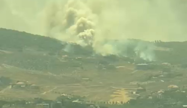 The rockets of hezbulla flying after recent isreali air strike