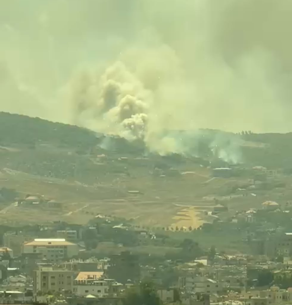 The rockets of hezbulla flying after recent isreali air strike