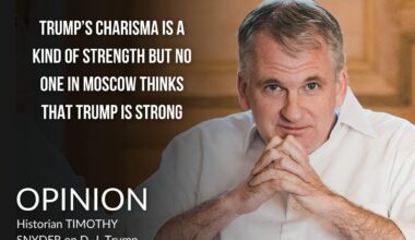 “No one in Moscow thinks that Trump is strong.” Abroad, Trump’s posturing reads as weakness. Snyder reminds us that true strength isn’t performative—it’s principled.
