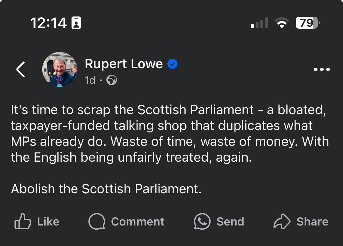 Reform MP, from the horses mouth…