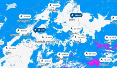 Unwetter: Eine Wetterkarte