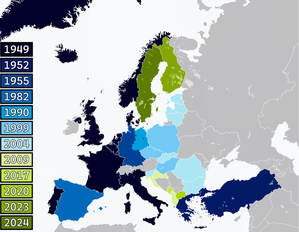 Die Nato und ihre Erweiterungen.