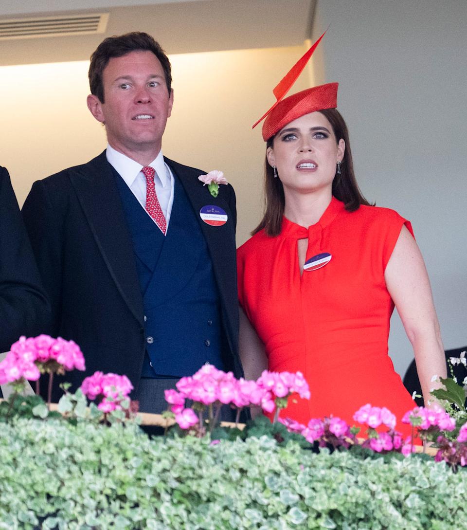 ascot, england june 21: princess eugenie and jack brooksbank attend on day five of royal ascot at ascot racecourse on june 21, 2025 in ascot, england. (photo by mark cuthbert/uk press via getty images)