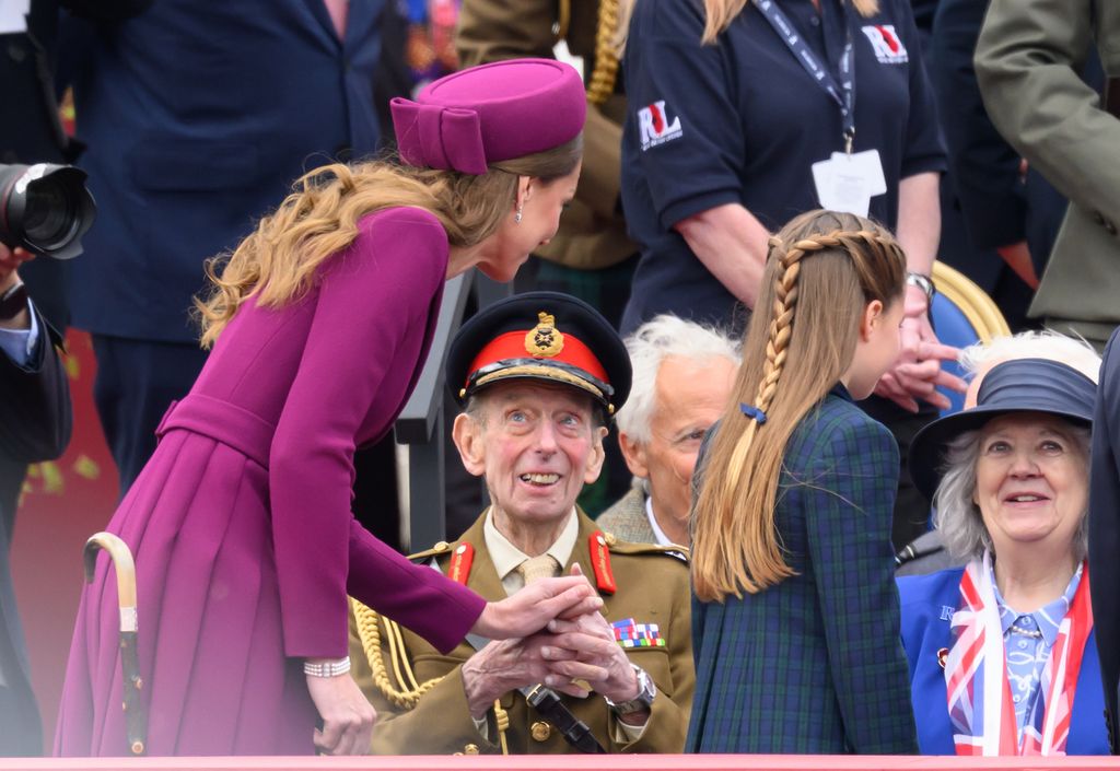 Kate Middleton and Duke of Kent talking