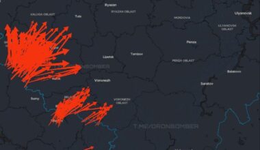 Ukrainian long-range drones are attacking Russian military installations. The information is current at 23:15.