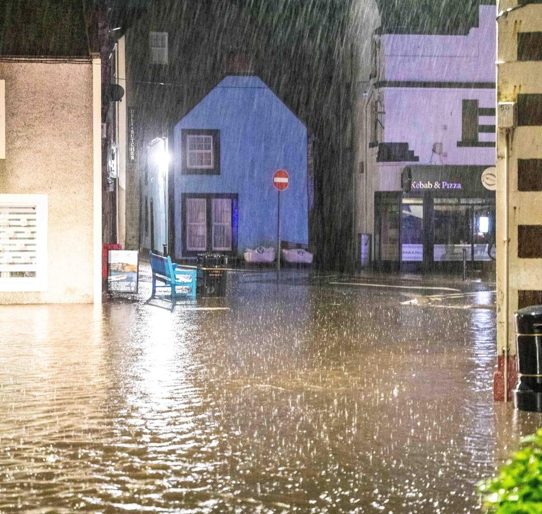 Anyone else get flooded in last night's biblical thunderstorm? Here's the high street of Eyemouth in the Scottish Borders.