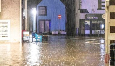 Anyone else get flooded in last night's biblical thunderstorm? Here's the high street of Eyemouth in the Scottish Borders.
