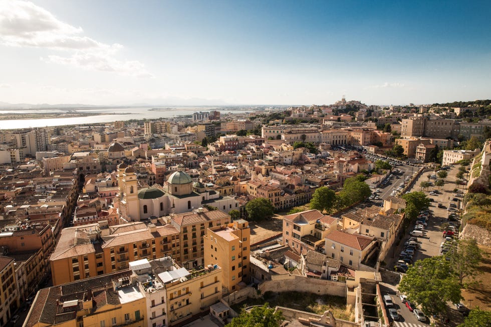 rooftops of cagliari, sardinia, italy