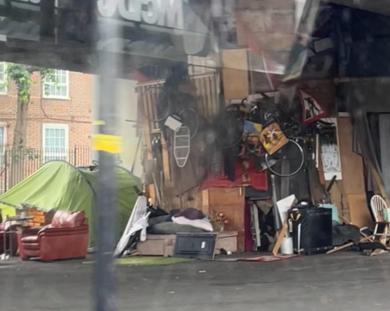This Homeless BUNKER under Bow Flyover, A118