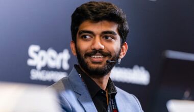 India's D Gukesh after becoming the 18th World Chess Champion. Photo: FIDE/Chin An via PTI
