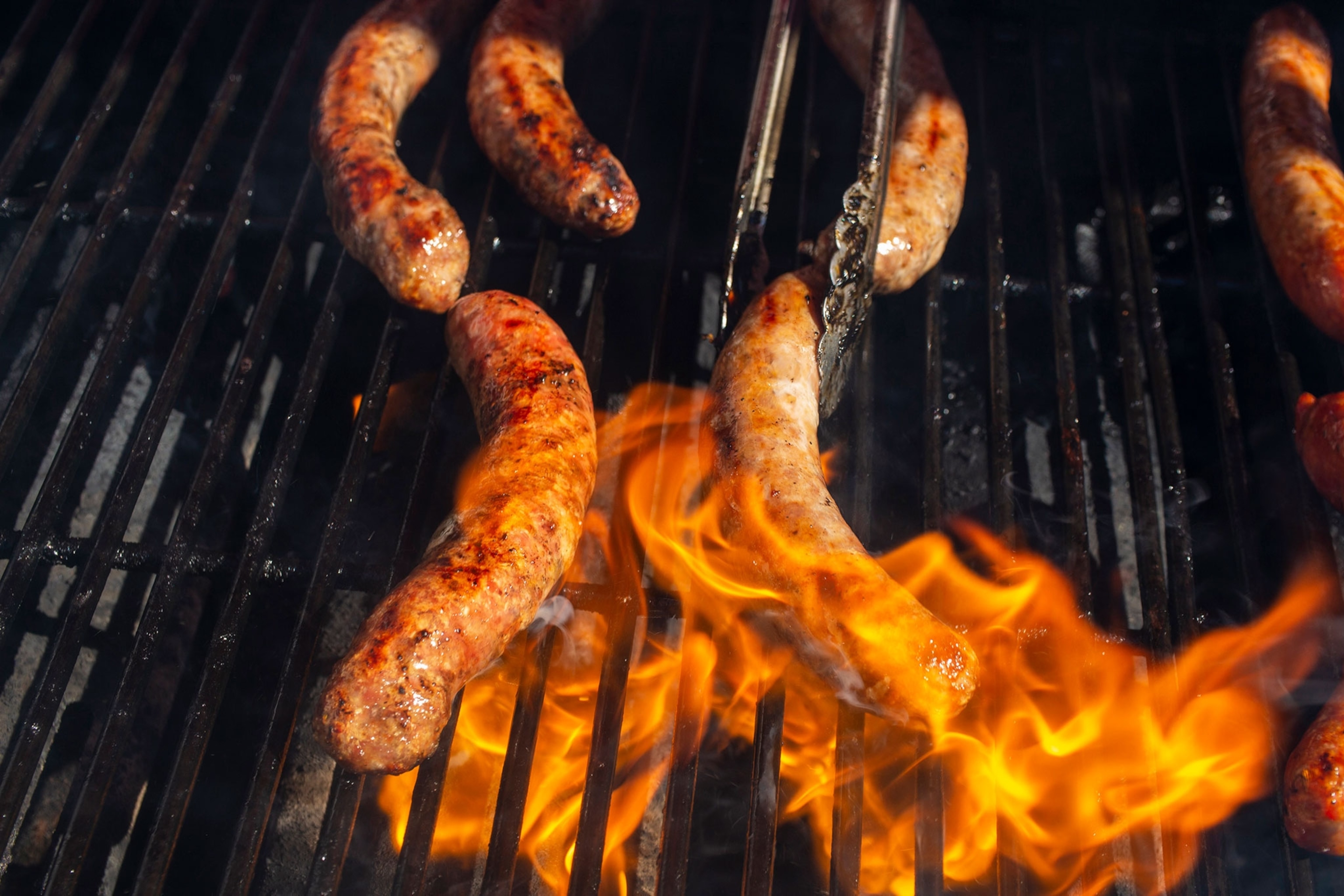 Meat over an open flame.