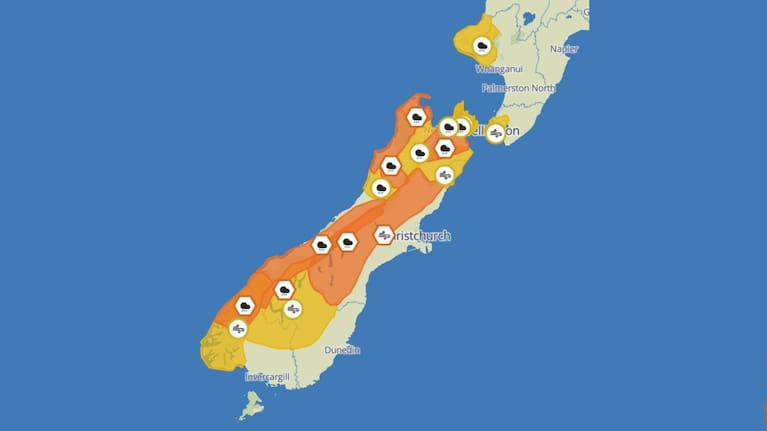 Heavy rain and north to northwest gales have been forecast for central and southern parts of the country.
