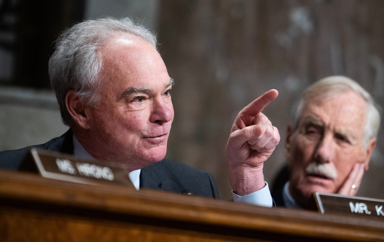 Sen. Tim Kaine, D-Va., sponsor of a war powers resolution, said, "We shouldn't premise a decision to send our sons and daughters into war on the judgment of a single person."
