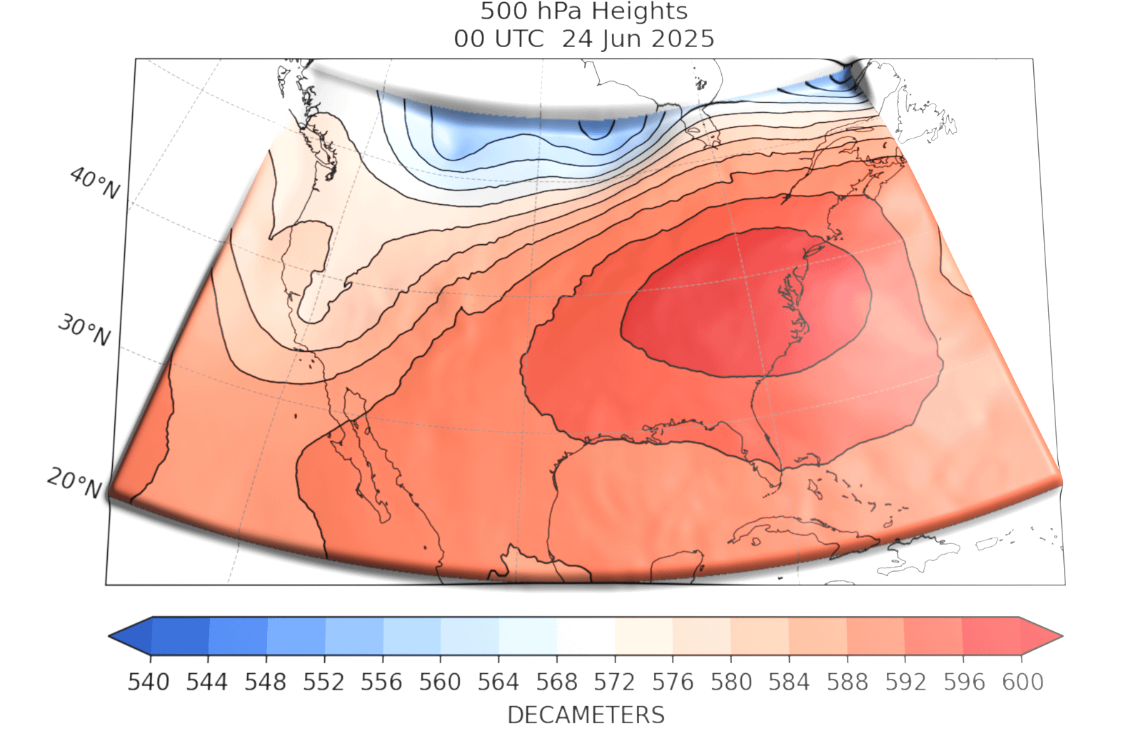 Heat dome forecast for the US [OC]