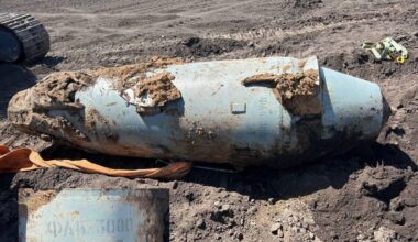 A rare find. It's Russian unguided aviation bomb FAB-3000 M54 (was with UMPC) that reached its destination and did not detonate.
