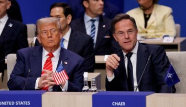 Donald Trump and Nato secretary-general Mark Rutte