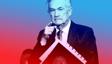A montage of Federal Reserve chair Jay Powell