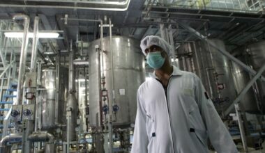 An Iranian technician works at the Isfahan Uranium Conversion Facilities